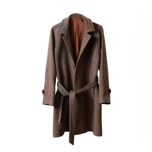 vintage houndstooth trench coat