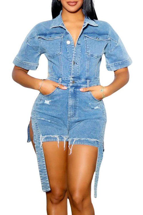 denim romper for women
