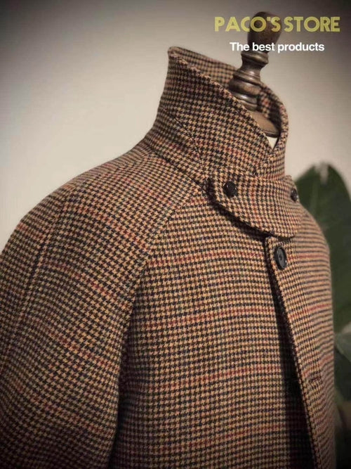 vintage houndstooth trench coat