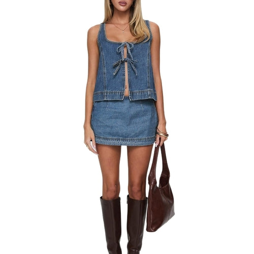Denim Days Lace-Up Set
