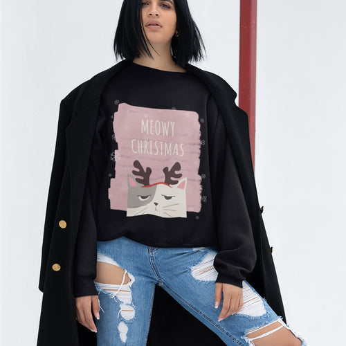 women’s Meowy Christmas sweatshirt