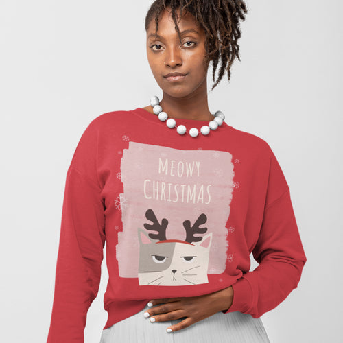 women’s Meowy Christmas sweatshirt