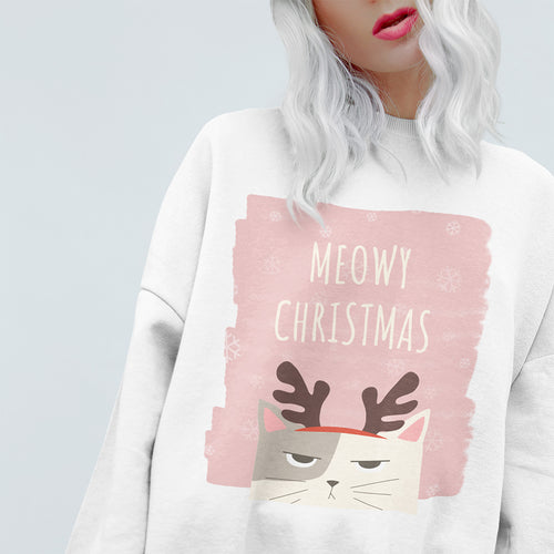 women’s Meowy Christmas sweatshirt
