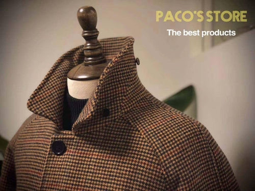 vintage houndstooth trench coat